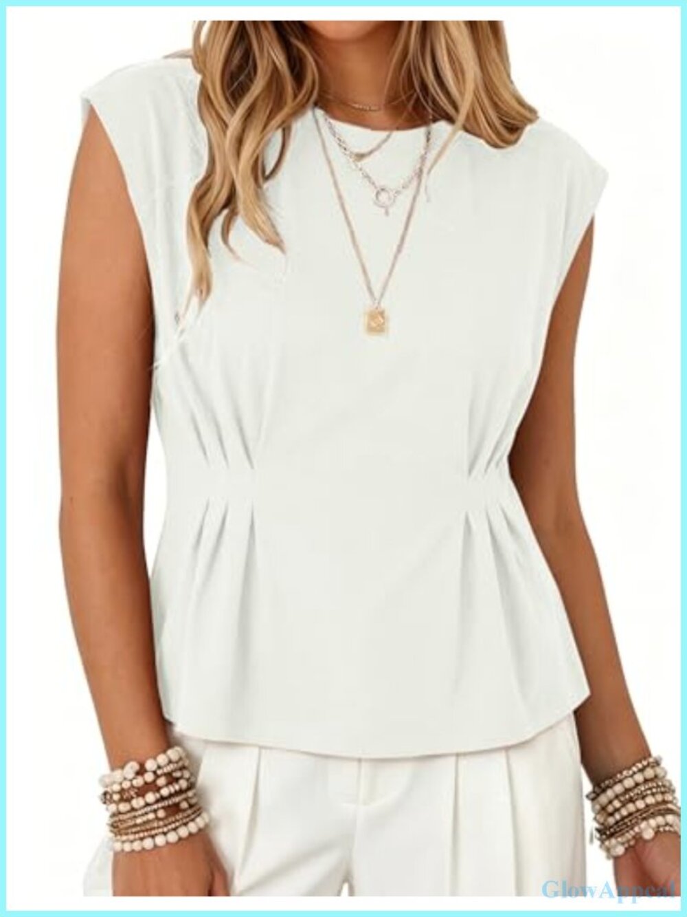 Women's Babydoll Peplum Tunic Top with Ruffle Hem Crew Neck